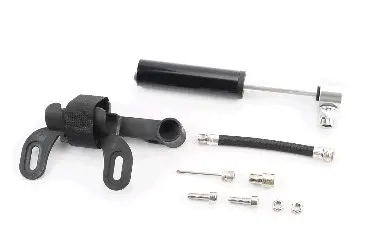 Мини-насос ручной велосипедный алюминиевый, чёрно-серый OEM