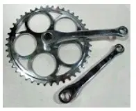 Звезда велосипедная (передня) 46T (+2 шатуна L-170mm, клин, хром) OEM