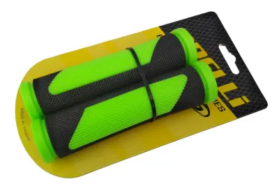 Велосипедні гріпси Spelli SBG-692, 125 мм, чорно-зелені