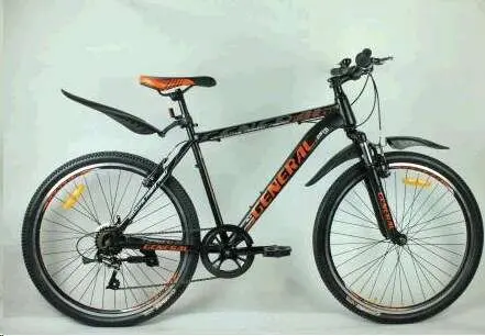 Велосипед GENERAL 5.0 Steel 26″, рама 19″, 21 скорость, черно-оранжевый