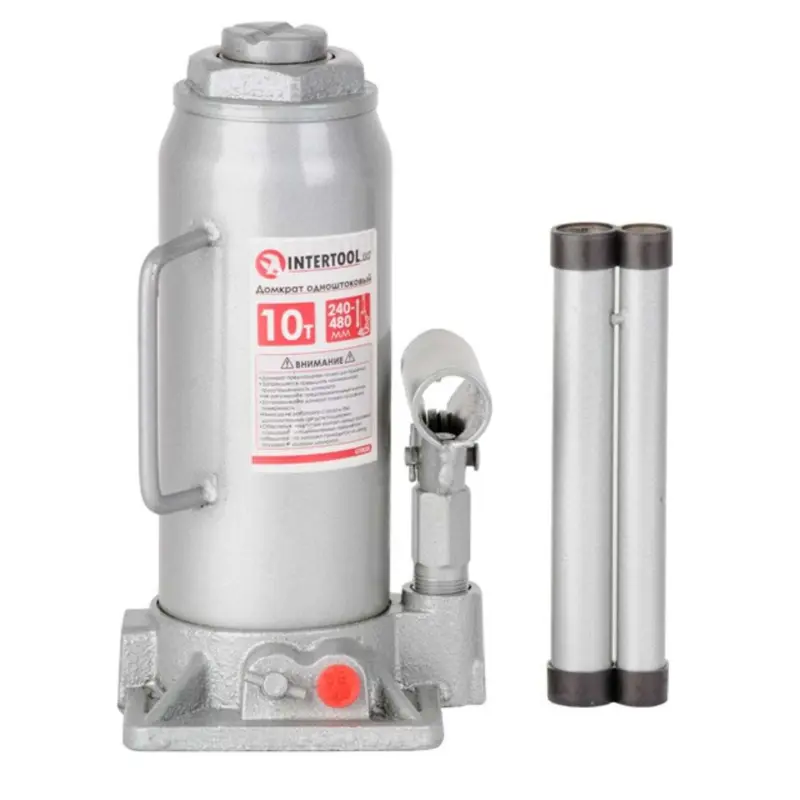 Гідравлічний пляшковий домкрат INTERTOOL GT0025, 10 т, 240–480 мм