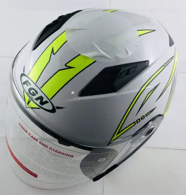 Шлем открытый (mod:FX-512) (size:XL,белый, жовтий декор, ARROW) FGN