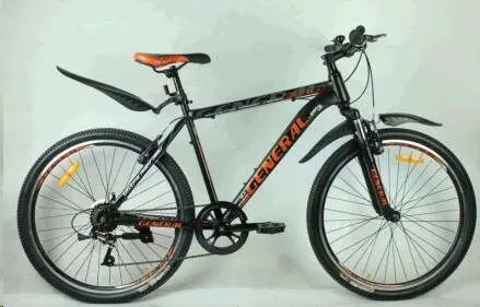 Велосипед GENERAL G6.0 Steel 26″, 7 скоростей, рама 19″, черно-оранжевый