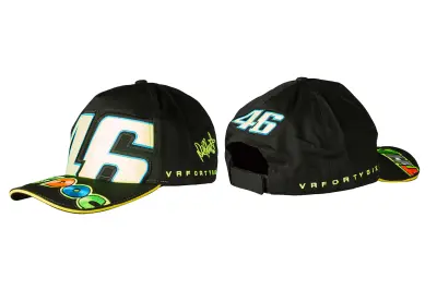 Бейсболка 46 VALENTINO ROSSI (чорна, 100% хлопок)