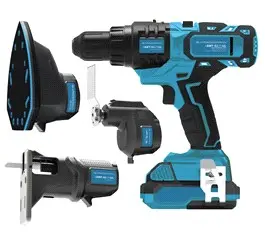 Мультиинструмент аккумуляторный KRAISSMANN 4 AMT-S1 20UL шуруповерт, реноватор, лобзик, шлифнасадка ,АКБ 2000 мА с зарядным VRL