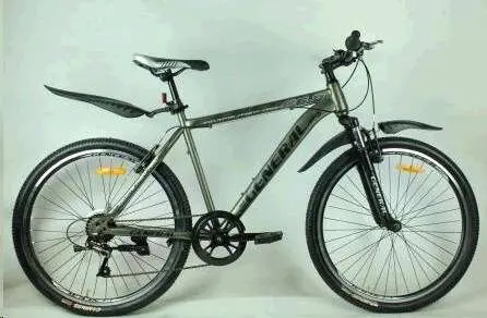 Велосипед GENERAL G6.0 Steel 26″, рама 19″, 7 скоростей, черно-серый