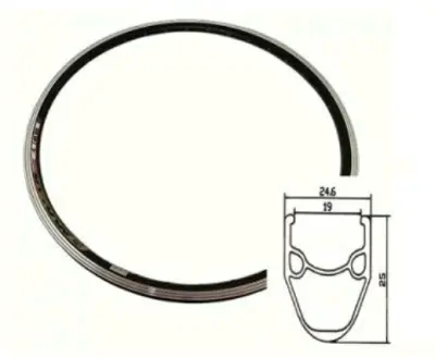 Обод велосипедный 26 (36 спиць, алюміній, двойной) S26X1.95 , 14G X 36H 520G VERE-2