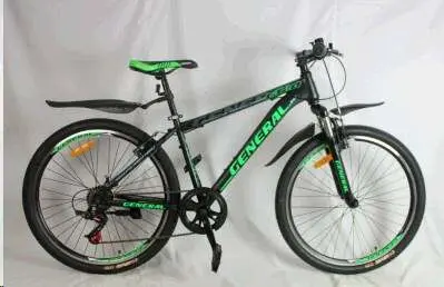 Велосипед GENERAL G6.0 Steel 26″, рама 16″, 7 скоростей, зелёно-чёрный