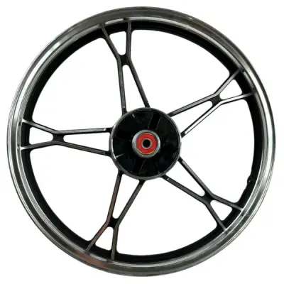 Диск колеса 1,6 * 17 (зад, барабан) (легкосплавный) Alpha, Delta, Activ (5 косых двойных лучей , серый-чорний)