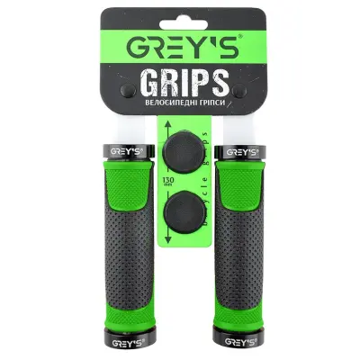 Велосипедні гріпси Grey's GR17220, 130 мм, чорно-зелені