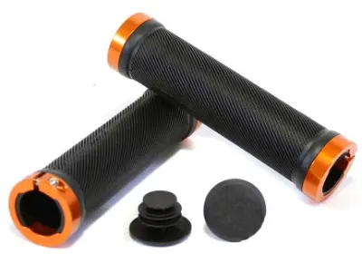 Велосипедні гріпси SPELLI SBG-6703-Lock 132 мм, чорно-помаранчеві