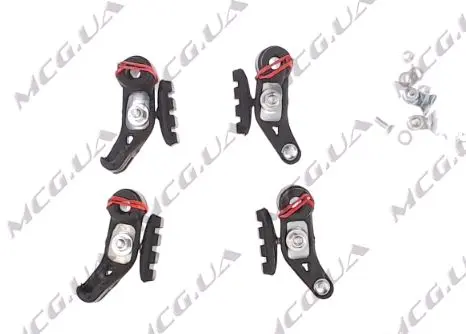Комплект обідних гальм V-brake DS mod:4, переднє та заднє, чорний
