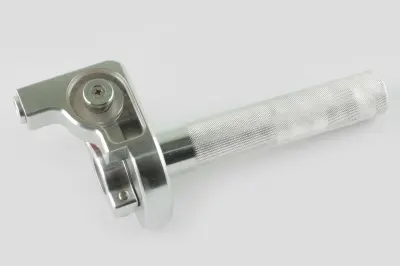 Короткохідна ручка газу, алюмінієва, срібляста, 22 мм
