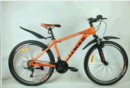 Велосипед GENERAL 5.0 Steel 26″, рама 16″, 21 скорость, черно-оранжевый
