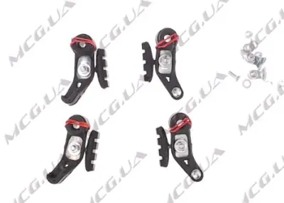 Комплект ободных тормозов V-brake DS mod:4, передний и задний, черный