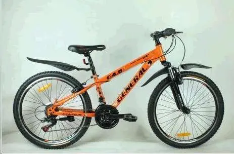 Велосипед GENERAL 24 4.0 Steel, рама 13″, 21 скорость, черно-оранжевый