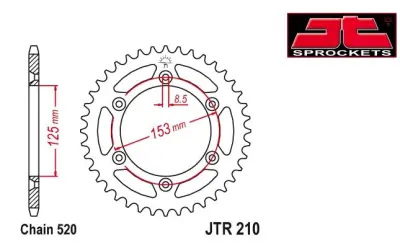 Зірка трансмісії задня Honda/Pitbike 520-45T FR