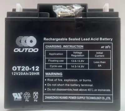Акумулятор OUTDO VDK AGM 12V 20A (181×76×167 мм)