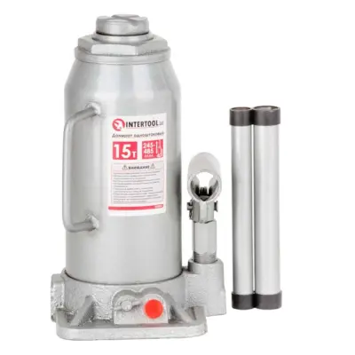 Домкрат пляшковий одноштоковий INTERTOOL 15 т