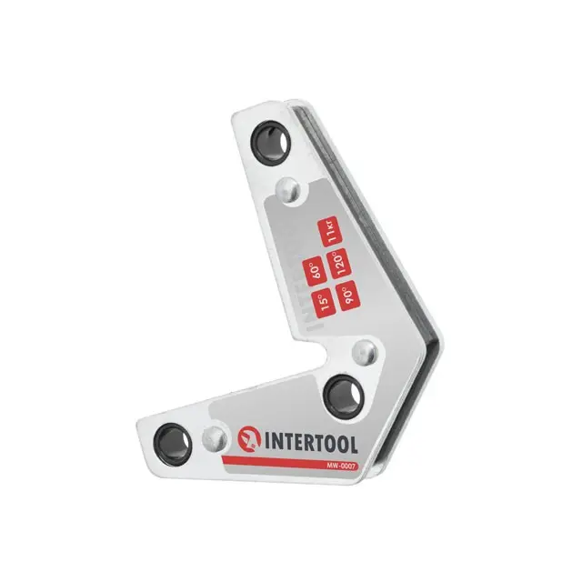 Угольник магнитный для сварки INTERTOOL, 15°, 60°, 90°, 120°, 11 кг, 75×85 мм