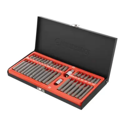 Набір біт HEX, TORX і Spline 40 предметів, сталь S2, металевий кейс, STORM