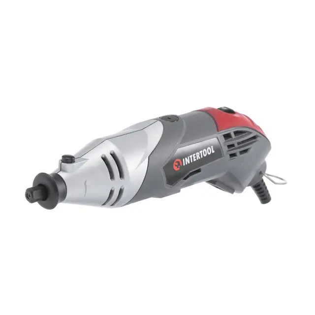Прямая шлифмашина (гравер) INTERTOOL 170 Вт, 8000–35000 об/мин, гибкий вал, 40 аксессуаров, кейс