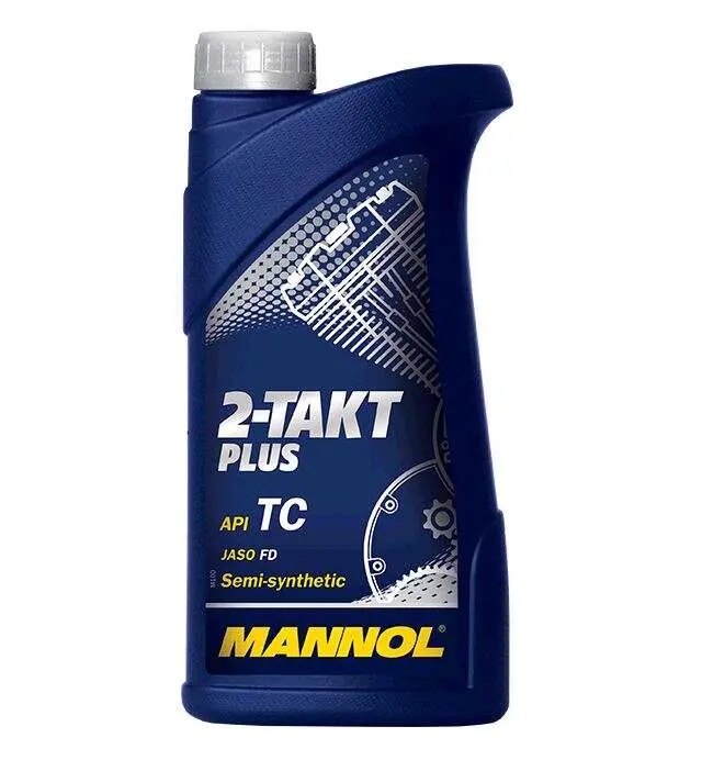 Олива для двотактних двигунів MANNOL 2-Takt Plus API TC, напівсинтетична, 1 л, VDKI