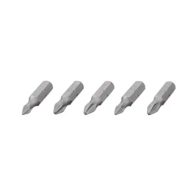 Комплект викруткових біт PH1, PH2, PZ1, PZ2, 1/4″ × 25 мм, S2, STORM, 5 шт.